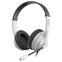 Гарнитура A4Tech HS-10, черный/белый (hs-10/3.5mm plug/black + white) HS-10 чёрный/белый