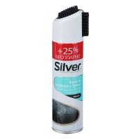 SILVER Спрей краска-восстановитель д/нубука и замши 3в1 с кауч. щётками 250мл,чёрный, SB3502-01/2502 