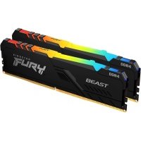 Оперативная память Kingston Fury Beast RGB DDR4 - 2x 16Gb, 3200 МГц, DIMM, CL16 (kf432c16bbak2/32)