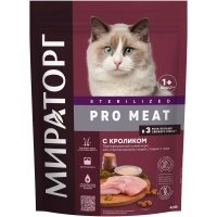 Сухой корм для стерилизованных кошек Мираторг Pro Meat с кроликом 400г 