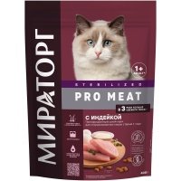 Мираторг Pro Meat корм для стерилизованных кошек, с индейкой (400 г) 