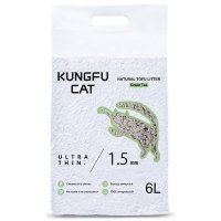 Наполнитель Kungfu Cat Зеленый чай комкующийся соя зеленый чай 2,6кг 6 л Наполнитель Kungfu Cat Tofu Green Tea растительный комкующийся (6л)