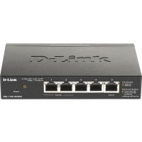 Коммутатор D-Link DGS-1100-05PDV2/A1A с 5 портами 10/100/1000Base-T (2 порта PoE, 1 порт для питания коммутатора по PoE). Питание только п