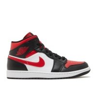 Кроссовки Nike Air Jordan 1 Mid, черно-красный Bred Toe