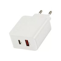 Сетевое зарядное устройство Red Line Tech USB + Type-C (модель PD-30), 3A, QC3.0 + PD30, белый УТ000026779 модель PD-30