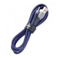 Дата-Кабель USAMS US-SJ542 U77 USB - Type-C, 3А, с подсветкой, нейлоновая оплетка (1,2 m), синий (SJ542USB02)