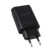 Сетевое зарядное устройство+кабель Lightning Borofone BA25A Outstanding, 2USB, 2.4A, черный (04177) УТ000022879