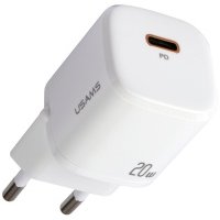 Сетевое зарядное устойство USAMS PD20, GaN, mini, белый (CC124TC02) УТ000024031