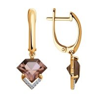 Серьги SOKOLOV из золота с ситаллом султанит и фианитами