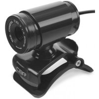 CBR CW 830M Black, Веб-камера с матрицей 0,3 МП, разрешение видео 640х480, USB 2.0, встроенный микрофон, ручная фокусировка, крепление на мониторе, длина кабеля 1,4 м, цвет чёрный 