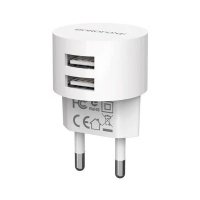 Сетевое зарядное устройство+кабель Type-C Borofone BA23A Brilliant, 2USB, 2.4A, белый (04023) BA23A Brilliant