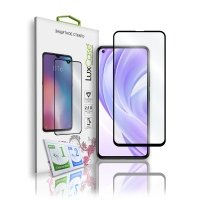 Стекло защитное 2.5D FG LuxCase для Xiaomi Mi 11 Lite, Прозрачное, 0,33 мм, Чёрная рамка 