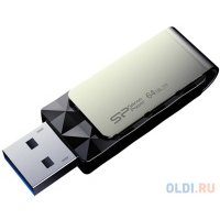 Флешка USB SILICON POWER Blaze B10 64Гб, USB3.0, черный и серый [sp064gbuf3b30v1k] SP064GBUF3B30V1K