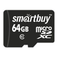 Карта памяти MicroSD Smartbuy 64GB Class10 без адаптера black