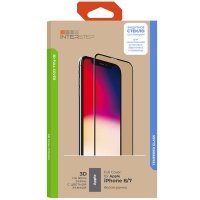 Защитное стекло с рамкой 3D InterStep Full Cover iPhone 8/7, белая рамка (IS-TG-IPHO83DWH-UA3B202)