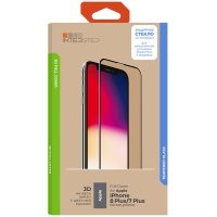 Защитное стекло с рамкой 3D InterStep Full Cover iPhone 8 Plus/7 Plus, белая рамка (IS-TG-IPH8P3DWH-UA3B202)