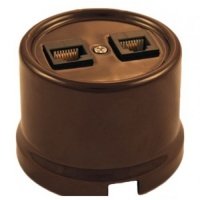 B1-302-02 Лизетта Коричневый Розетка компьютерная 2-ая (RJ45) Bironi