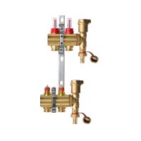 Комплект коллекторов Ридан FHF-2RF set с расходомерами, кронштейнами и воздухоотводчиками, 2 контура 
