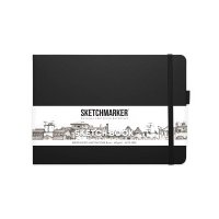 Блокнот для зарисовок Sketchmarker 21х14,8 см 80 л 140 г, твердая обложка Черный пейзаж