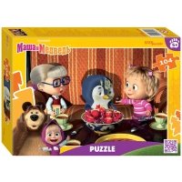 Puzzle-104 Маша и Медведь