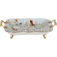Декоративное блюдо Glasar с ручками 30x21x8 см белое 