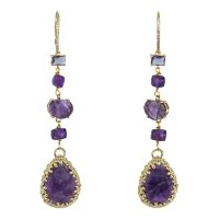 серьги Rocca Florentina OD297/23G золотой+фиолетовый UNI