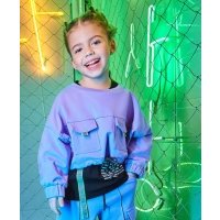 Толстовка из футера укороченная светло-фиолетовая Button Blue (104) 