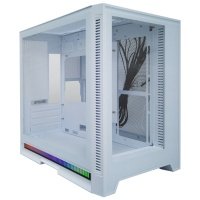 Корпус mATX 1STPLAYER SP6-G-WH белый, без БП, боковая панель из закаленного стекла, 2*USB 3.0, audio STEAM PUNK SP6
