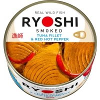 Тунец Ryoshi полосатый копченый в масле с чили 185г тунец Чили Барс