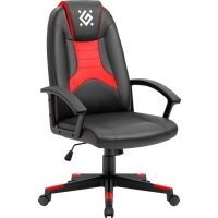 Кресло Defender 64348 игровое, черно-красное, полиуретан высокой плотности, газпатрон 3кл, ролики 50мм Shark