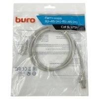 Патч-корд Buro UTP 4 пары cat6 CCA molded 1м серый RJ-45 (m)-RJ-45 (m)