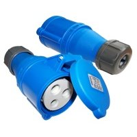 Вилка Lanmaster LAN-IEC-309-32A1P/F однофазная мама 32A 250V разборная синяя IEC 309