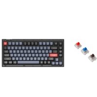 Клавиатура проводная, V1-C2,RGB подсветка, синий свитч,84 кнопоки, цвет черный V1