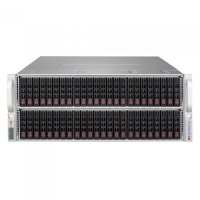 SuperMicro CSE-417BE1C-R1K23JBOD Extremely high-density 4U storage server chassis (saves 2U space), Maximum drives per enclosure: 72x (48 front + 24 rear) 2.5" hot-swap HDD bays for server chassis, SA 