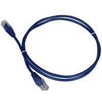 Патч-корд TWT UTP кат.5e, с заливными колпачками, 0.15 м, синий (TWT-45-45-0.15-BL)