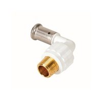 Угольник 90° НР, ПВДФ пресс (белый), 32x1", HENCO 5PKW-3206