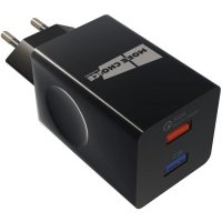Зарядное устройство сетевое More Choice Smart 2*USB 3.0А QC3.0 быстрая зарядка для Type-C Black NC55QCa
