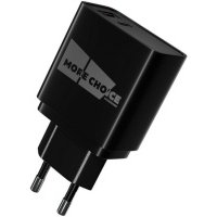 Зарядное устройство сетевое More Choice Smart 2*USB 3.0A PD 20W+QC3.0 быстрая зарядка для Lighting Type-C Black NC71Sia