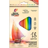 Карандаши цветные Школа творчества, 18 цветов, трехгранные 