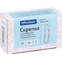 Скрепки оцинкованные, гофрированные, 50 мм, 50 штук 