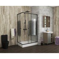 Душевой уголок Niagara Eco стекло мозаика, профиль черный NG-018-14Q BLACK