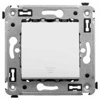 Кнопка DKC одноклавишная в стену, "Белое облако", 2 модуля, "Avanti" 4400153