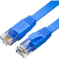 GCR Патч-корд PROF плоский прямой 2.0m, UTP медь кат.6, синий, 30 AWG, ethernet high speed 10 Гбит/с, RJ45, T568B Greenconnect RJ45(m) - RJ45(m) Cat. 7 U/UTP PVC 2м (GCR-52860)