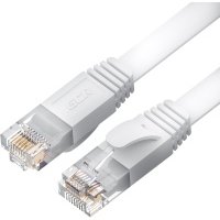 GCR Патч-корд PROF плоский прямой 2.0m, UTP медь кат.6, белый, 30 AWG, ethernet high speed 10 Гбит/с, RJ45, T568B, GCR-52858 Greenconnect RJ45(m) - RJ45(m) Cat. 7 U/UTP PVC 2м (GCR-52858)