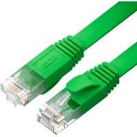 GCR Патч-корд PROF плоский прямой 0.3m, UTP медь кат.6, зеленый, 30 AWG, ethernet high speed 10 Гбит/с, RJ45, T568B, GCR-52834 Greenconnect RJ45(m) - RJ45(m) Cat. 7 U/UTP PVC 0.3м (GCR-52834)