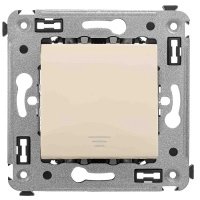 Кнопка DKC одноклавишная в стену, "Ванильная дымка", 2 модуля, "Avanti" 4405153