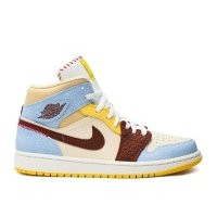 Кроссовки Maison Chateau Rouge x Air Jordan 1 Mid SE Fearless, разноцветный Maison Chateau Rouge SE Fearless