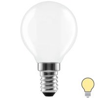 Лампа светодиодная Lexman E14 220-240 В 5 Вт шар матовая 600 лм теплый белый свет 
