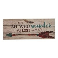 Табличка декоративная Not All Who Wander 10х25 см 