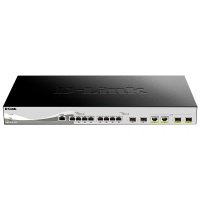 Коммутатор D-Link DXS-1210-12TC/B1A, PROJ L2+ Smart Switch with 8 10GBase-T ports and 2 10GBase-T/SFP+ combo-ports and 2 10GBase-X SFP+ ports.16K Mac address, 240Gbps switching capacity, 802.3x Flow C